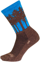 SockGuy Treeline Wool Socks - 6" Brown/Blue Small/Medium