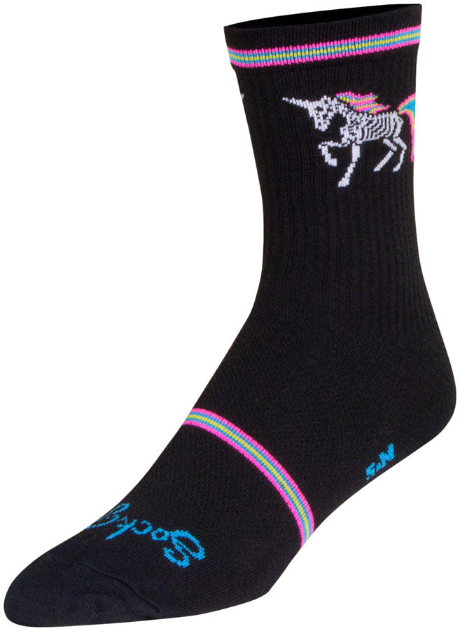 SockGuy Dark Magic Crew Socks - 6" Black/Multi Small/Medium