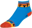SockGuy Desert Classic Low Socks - 2" Blue/Orange/Gold Women's Small/Medium