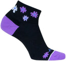 SockGuy Channel Air Daisy Classic Low Socks - 2" BLK/Purple Women's Small/Medium