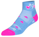 SockGuy Classic Wheel Luv Socks - 2" Blue Small/Medium