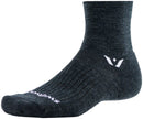 Swiftwick Pursuit Quarter Crew Socks - 4" Coal Large