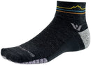 Swiftwick Flite XT Trail Quarter Crew Socks - 4" Coal Sunset Mountain Small