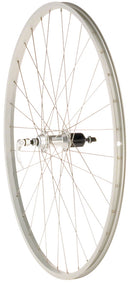 Quality Wheels Value Single Wall Series Rear Wheel - 700 QR x 130mm Rim Brake HG 10 Silver Clincher 36H