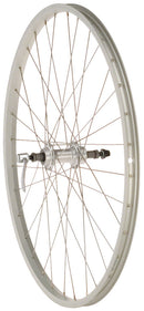 Quality Wheels Value Single Wall Series Rear Wheel - 26" QR x 135mm Rim Brake Freewheel Silver Clincher 36H
