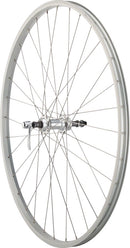 Quality Wheels Value Single Wall Series Rear Wheel - 700 QR x 135mm Rim Brake Freewheel Silver Clincher 36H