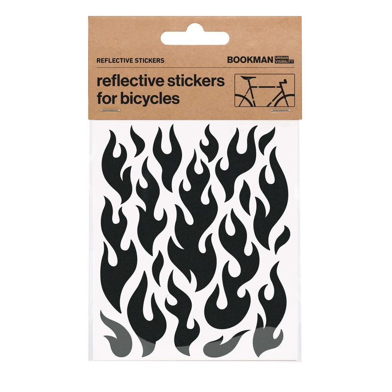 Bookman Visibility Reflective Stickers Flames Black