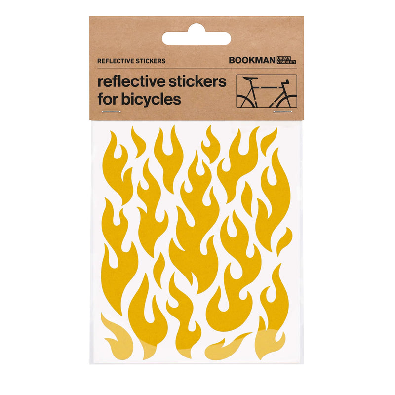 Bookman Visibility Reflective Stickers Flames Yellow