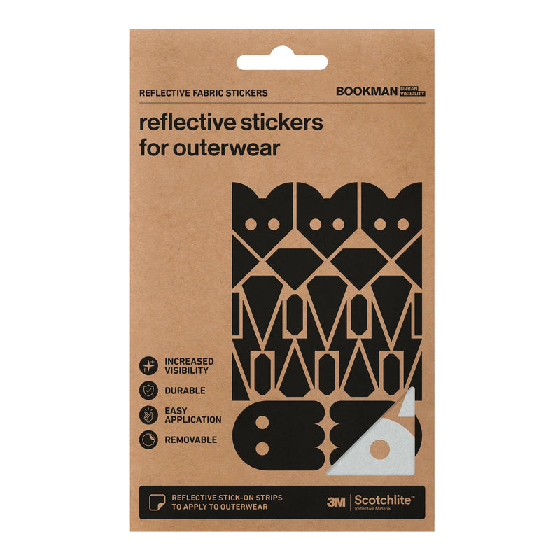 Bookman Visibility Reflective Fabric Stickers Adventure Silver
