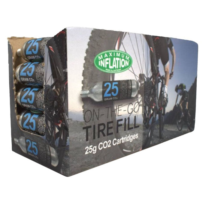 Maximum Inflation CO2 Cartridges 3/8" threaded 25g - 50 Pack