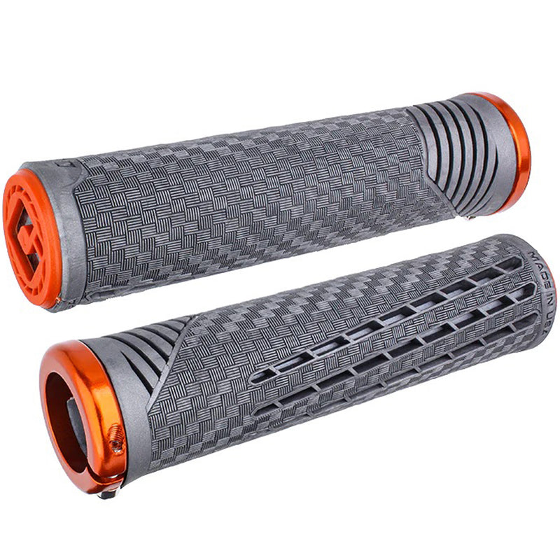 ODI CF V2.1 Grips - Gray/Orange Lock-On