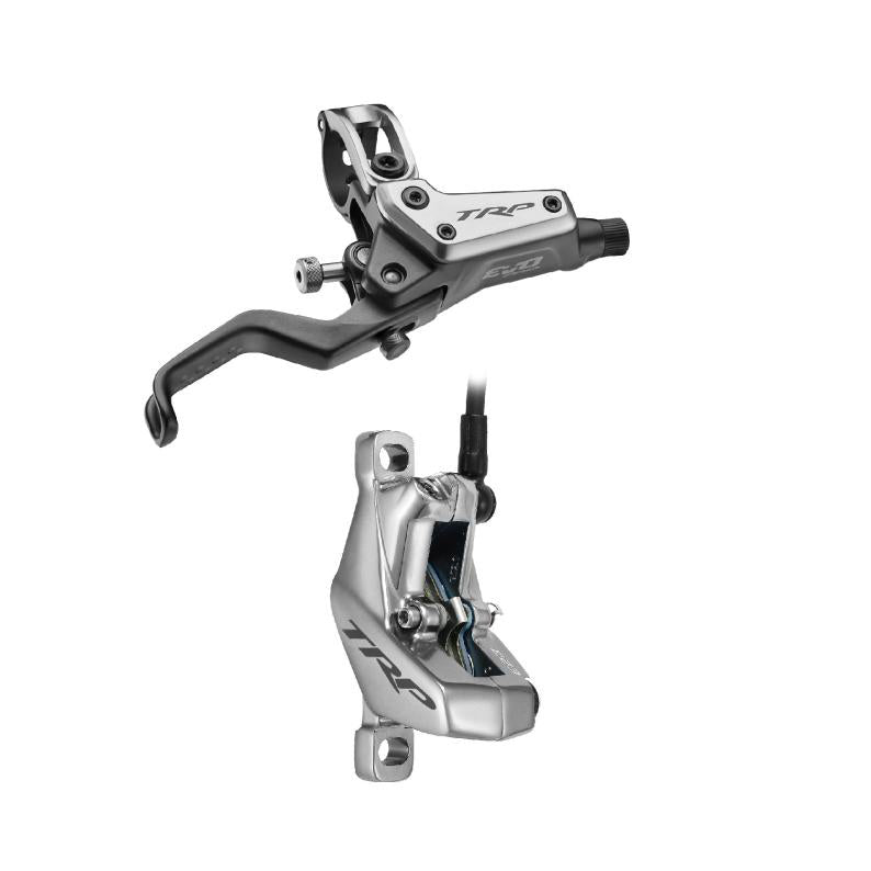 TRP EVO Pro HD-M9040 Disc Brake Lever - Right/Front Rear 1900mm Hose Post Mount 4-Piston Gray