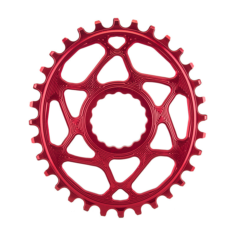 Absolute Black Spiderless Cinch DM Oval Chainring 32T - Red