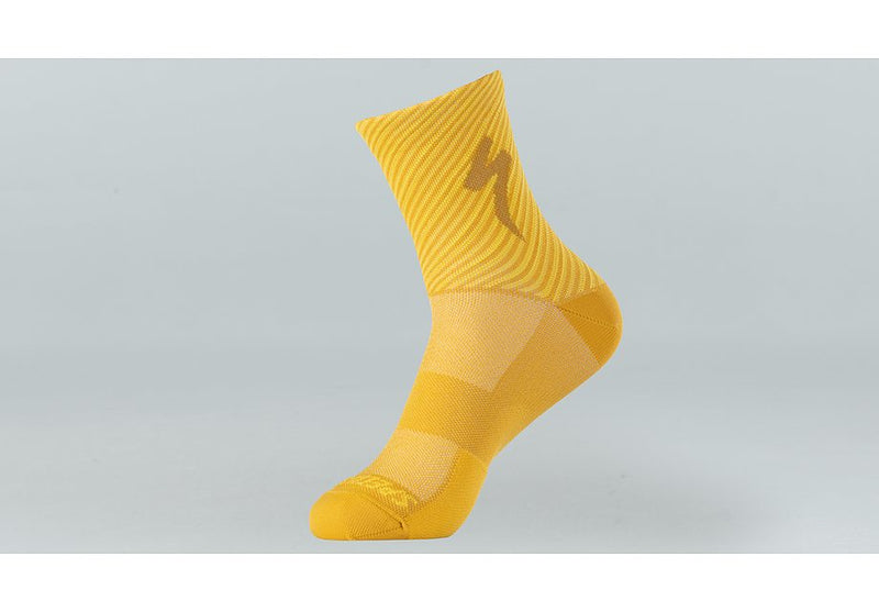 Specialized soft air mid sock brassy yellow/golden yellow stripe s