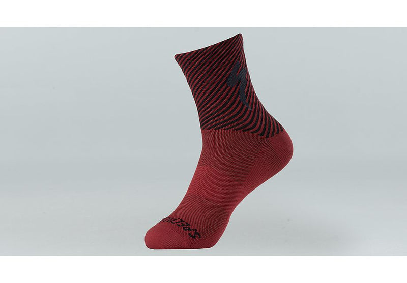 Specialized soft air mid sock crimson/black stripe s