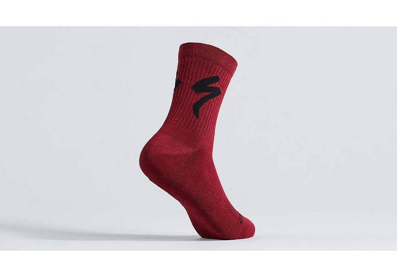 Specialized cotton tall logo sock maroon m
