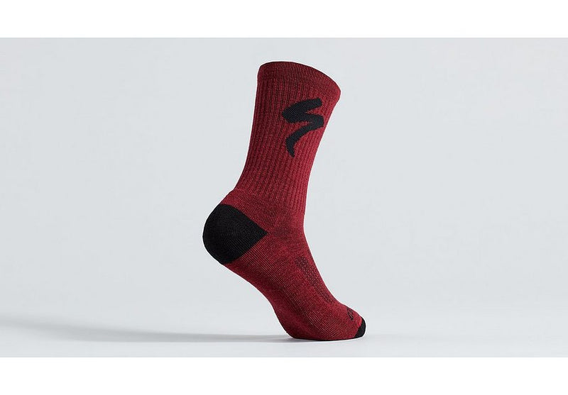 Specialized merino midweight tall logo sock maroon xl