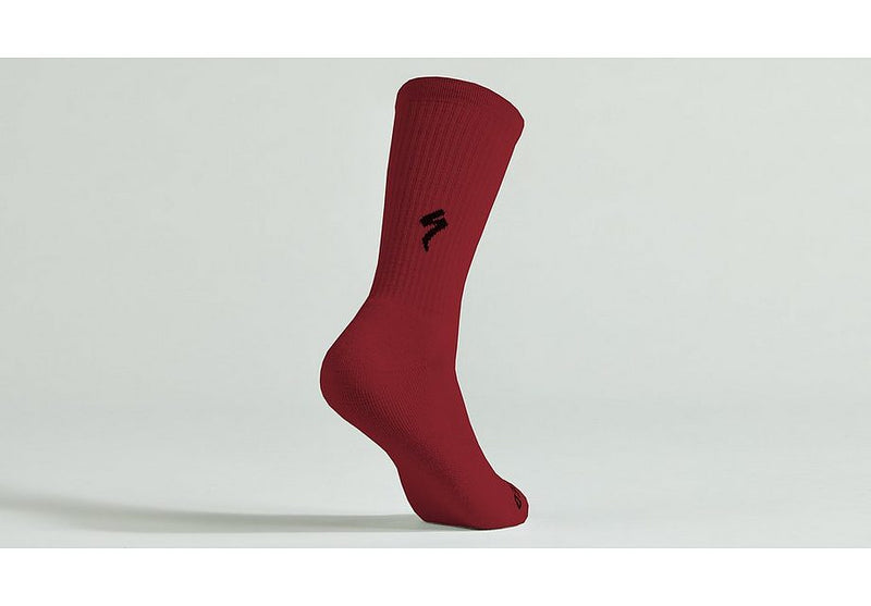 Specialized merino midweight tall logo sock maroon s