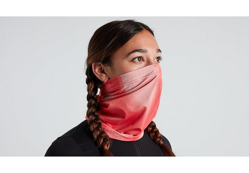 Specialized distortion neck gaiter vivid coral one size