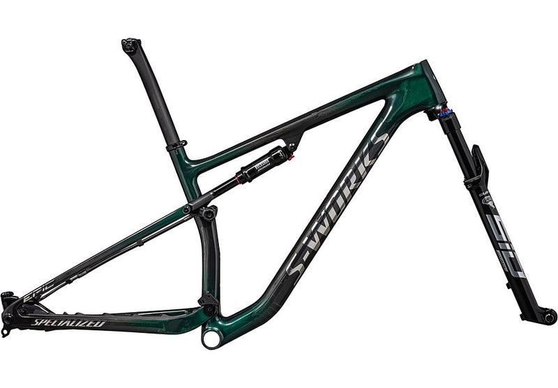 Specialized epic S-Works frmset gloss green tint fades over carbon / chrome m