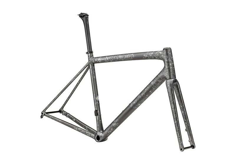 Specialized aethos S-Works frmset satin silver pearl - black pearl organic color run/ brushed liquid silver 54
