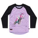 Kids Ride Shotgun Windproof Kids MTB Jersey Unicorn YXXS Pink & Black