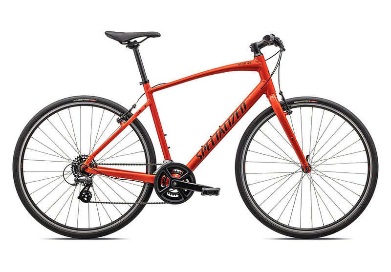 2023 Specialized sirrus 1.0 bike gloss fiery red / satin black reflective xxs