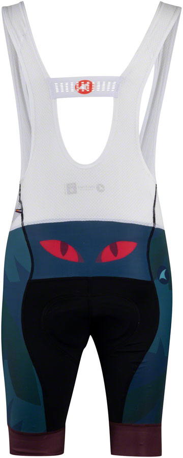 All-City Night Claw Mens Bib Short - BLK Dark Teal Spruce Green Mulberry Medium