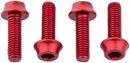 Wolf Tooth Water Bottle Cage Bolts - Set/4 Aluminum Red