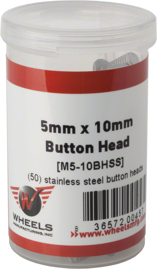 Wheels Manufacturing M5 x 10mm Button Head Cap Screw Stainless Steel Bottle/50