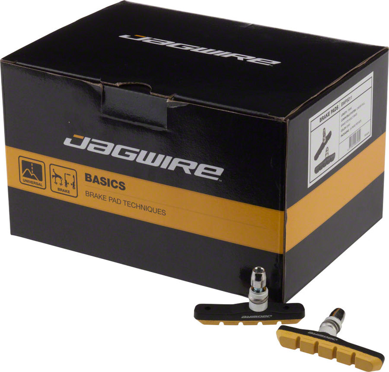 Jagwire Mountain Sport Brake Pads Threaded Post Box of 25 Pair Yellow