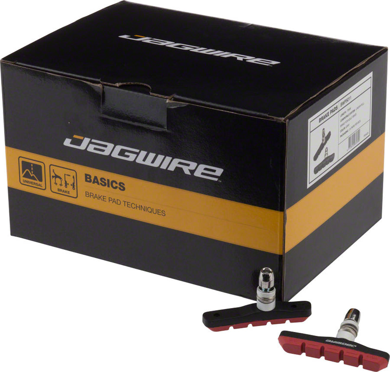 Jagwire Mountain Sport Brake Pads Threaded Post Box of 25 Pair Red