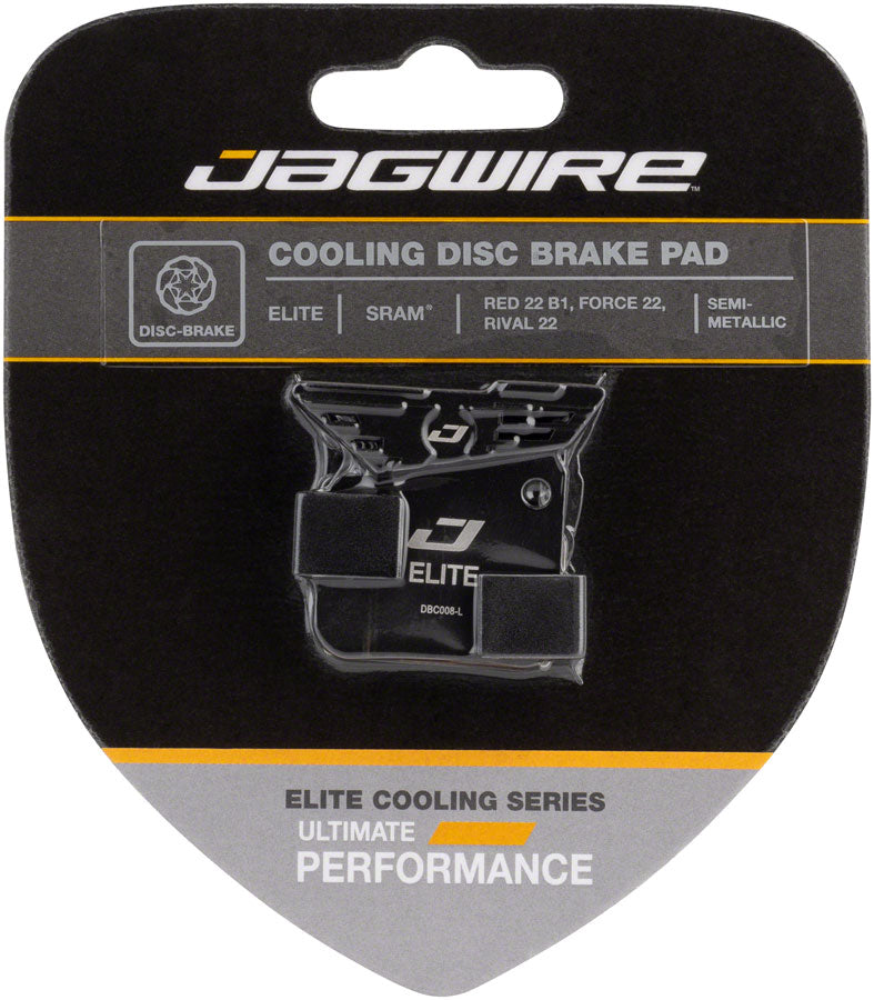 Jagwire Elite Cooling Disc Brake Pad - Semi-Metallic Aluminum Backed Fits SRAM Red 22 B1 Force 22 A1 Rival 22 A1 Apex 1 A1
