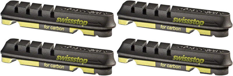 SwissStop Flash Evo Replacement pads for carbon rims Shimano Black Prince Pack of 4