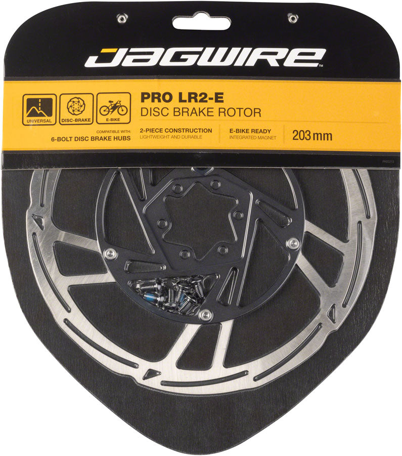 Jagwire Pro LR2-E Ebike Disc Brake Rotor Magnet - 203mm 6-Bolt Silver/BLK