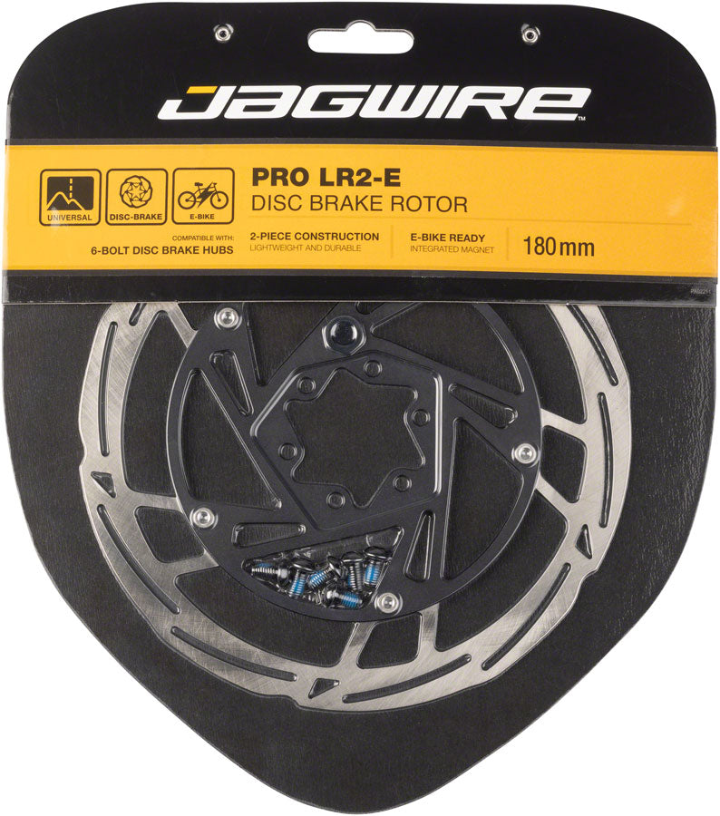 Jagwire Pro LR2-E Ebike Disc Brake Rotor Magnet - 180mm 6-Bolt Silver/BLK