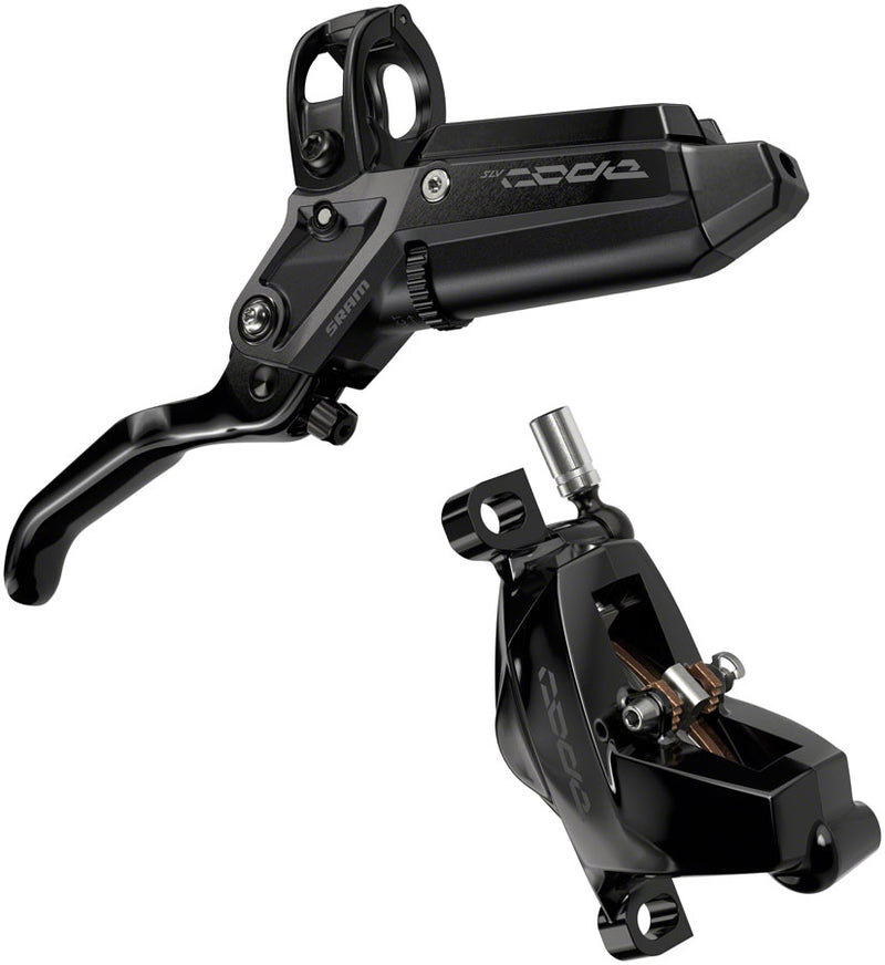 SRAM Code Silver Stealth Disc Brake Lever - Front Post Mount 4-Piston Forged Aluminum Lever SS Hardware BLK C1