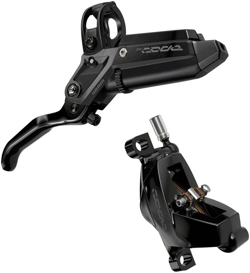 SRAM Code Silver Stealth Disc Brake Lever - Rear Post Mount 4-Piston Forged Aluminum Lever SS Hardware BLK C1