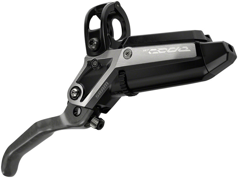 SRAM Code Ultimate Stealth Disc Brake Lever - Rear Post Mount 4-Piston Carbon Lever Titanium Hardware BLK/Silver C1