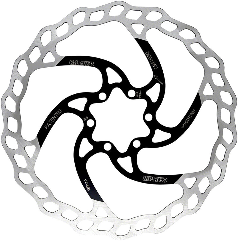 Galfer 180mm Rotor 6-Bolt 2.0mm Black/Silver