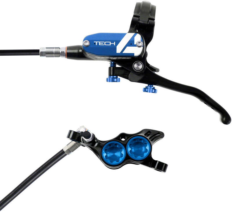 Hope Tech 4 E4 Disc Brake and Lever Set - Front Hydraulic Post Mount Blue