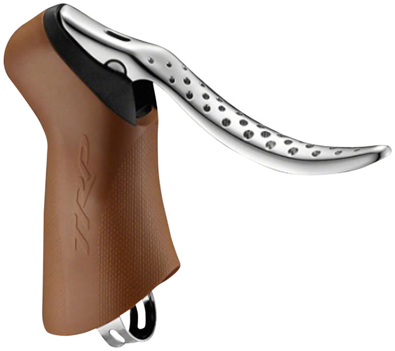 TRP Hylex RS Disc Brake Lever - Left Hand Lever Hydraulic Flat Mount Gum/Silver