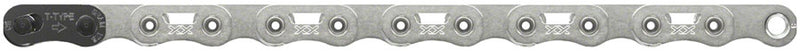 SRAM XX SL Eagle T-Type Flattop Chain - 12-Speed 126 Links Hollow Pin Includes PowerLock Connector PVD Coated Silver