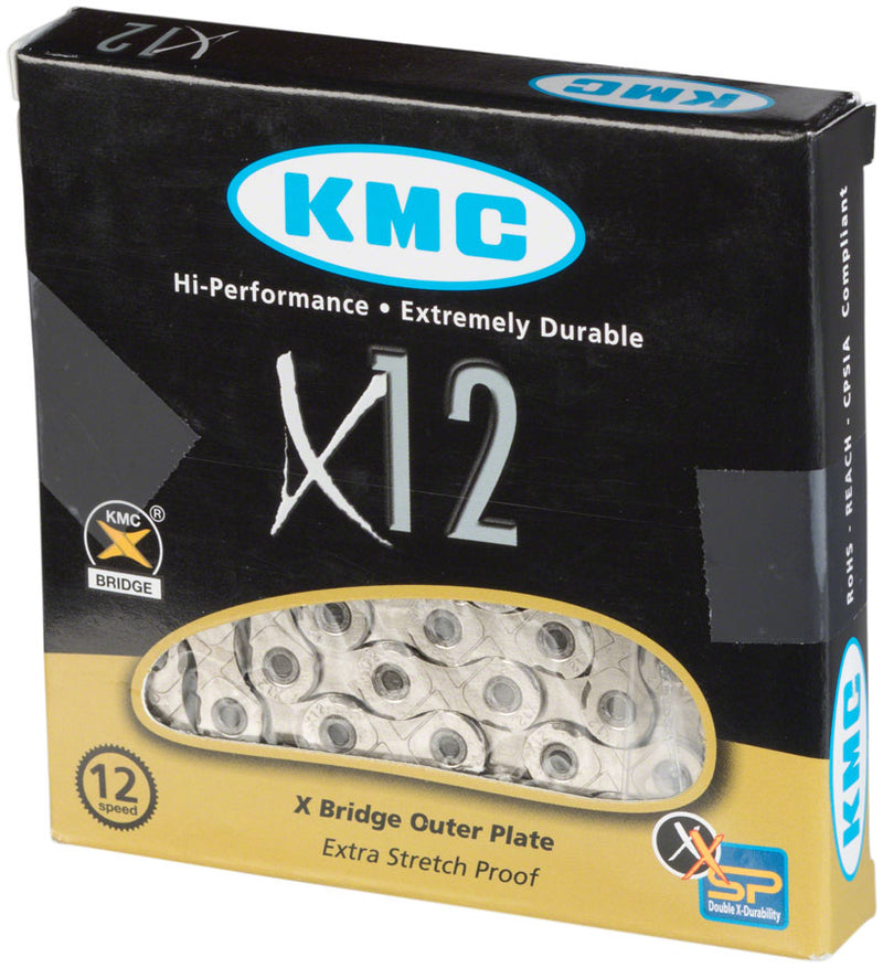 KMC X12 Chain - 12-Speed 126 Links Silver