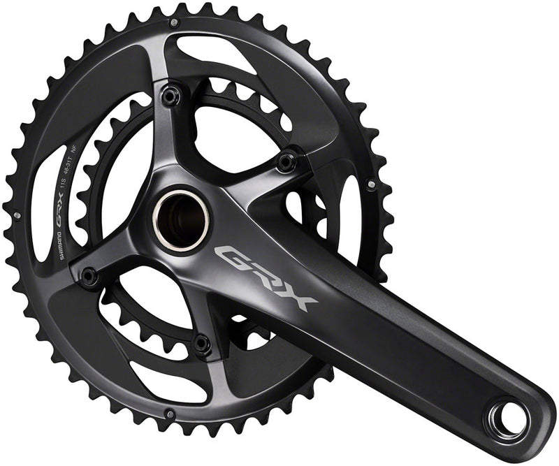 Shimano GRX FC-RX810-2 Crankset - 175mm 11-Speed 48/31t 110/80 BCD Hollowtech II Spindle Interface BLK