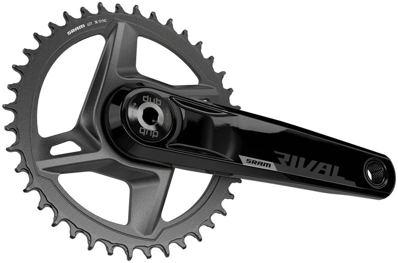 SRAM Rival 1 AXS Wide Crankset - 175mm 12-Speed 40t 8-Bolt Direct Mount DUB Spindle Interface BLK D1