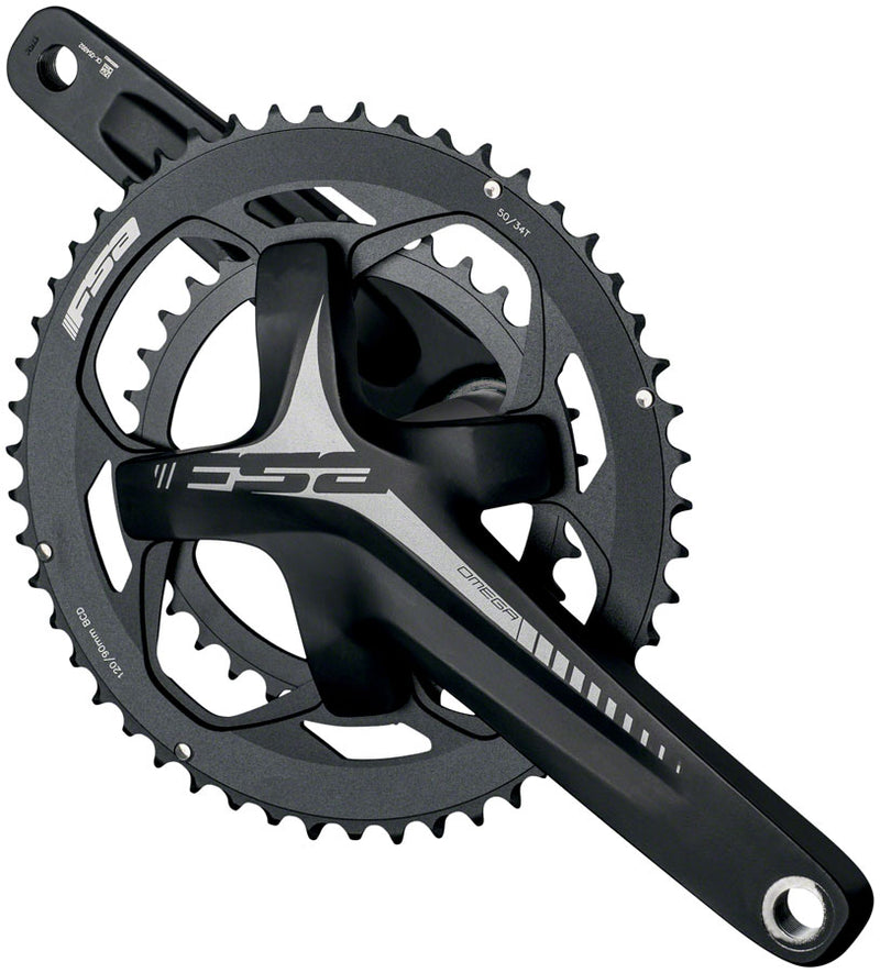 Full Speed Ahead Omega AGX Crankset - 172.5mm 10/11-Speed 30/46T 120/90mm BCD 386 EVO Spindle Interface BLK