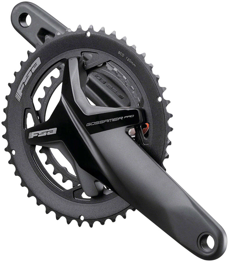 Full Speed Ahead Gossamer Pro BB386EVO Crankset - 175mm 11/12-Speed 50/34t 120/90 BCD 386 EVO Spindle Interface BLK