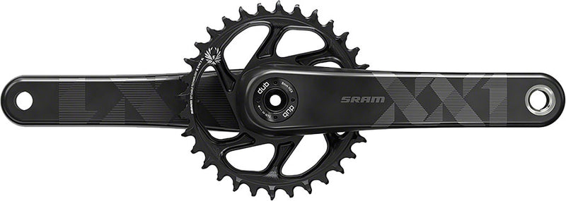 SRAM XX1 Eagle Carbon Fat Bike Crankset - 170mm 12-Speed 30t Direct Mount DUB Spindle Interface For 190mm Rear Spacing BLK