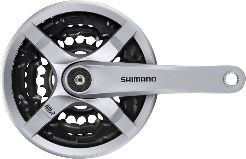 Shimano Tourney FC-TY501 Crankset - 170mm 6/7/8-Speed 42/34/24t Riveted Square Taper JIS Spindle Interface Silver